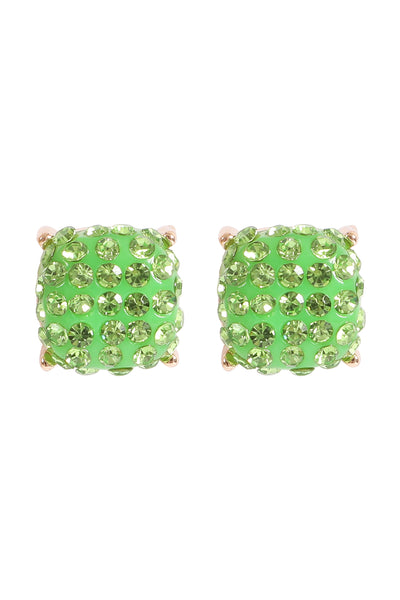 PAVE RHINESTONES EPOXY STUD EARRINGS