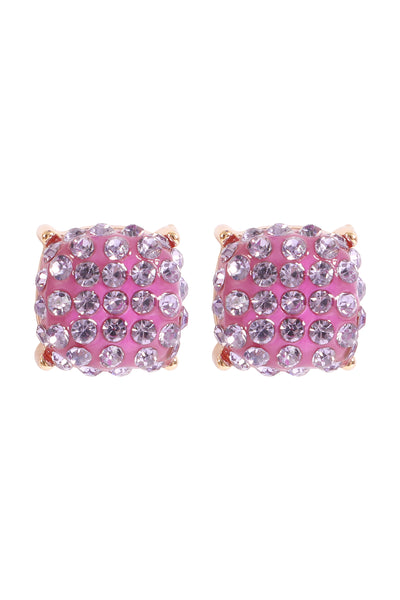 PAVE RHINESTONES EPOXY STUD EARRINGS