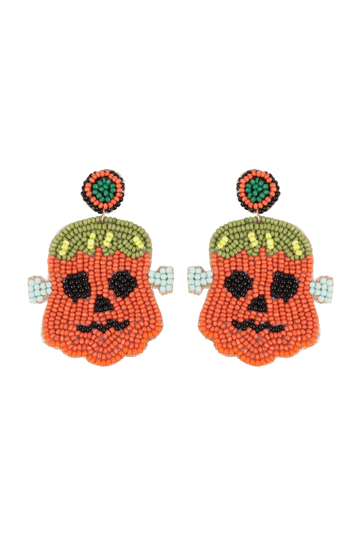 PUMPKIN SEED BEADS DROP EARRINGS-MULTICOLOR