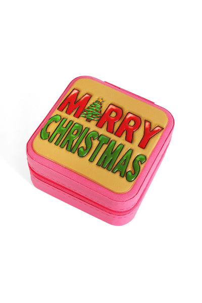 MERRY CHRISTMAS LEATHER JEWELRY BOX