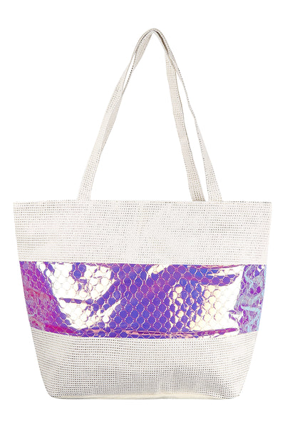 GLOSSY PATTERN FASHION TOTE BAG