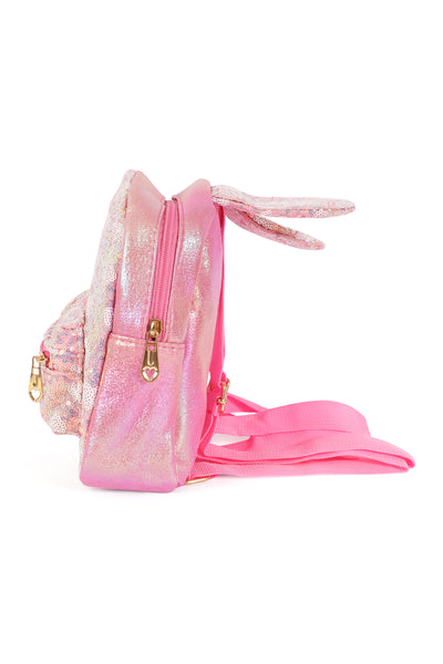 CUTE BUNNY EARS GLITTER KIDS BACKPACK