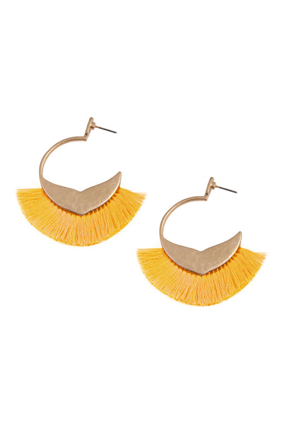 BOHEMIAN INSPIRED TASSEL HOOP EARRINGS