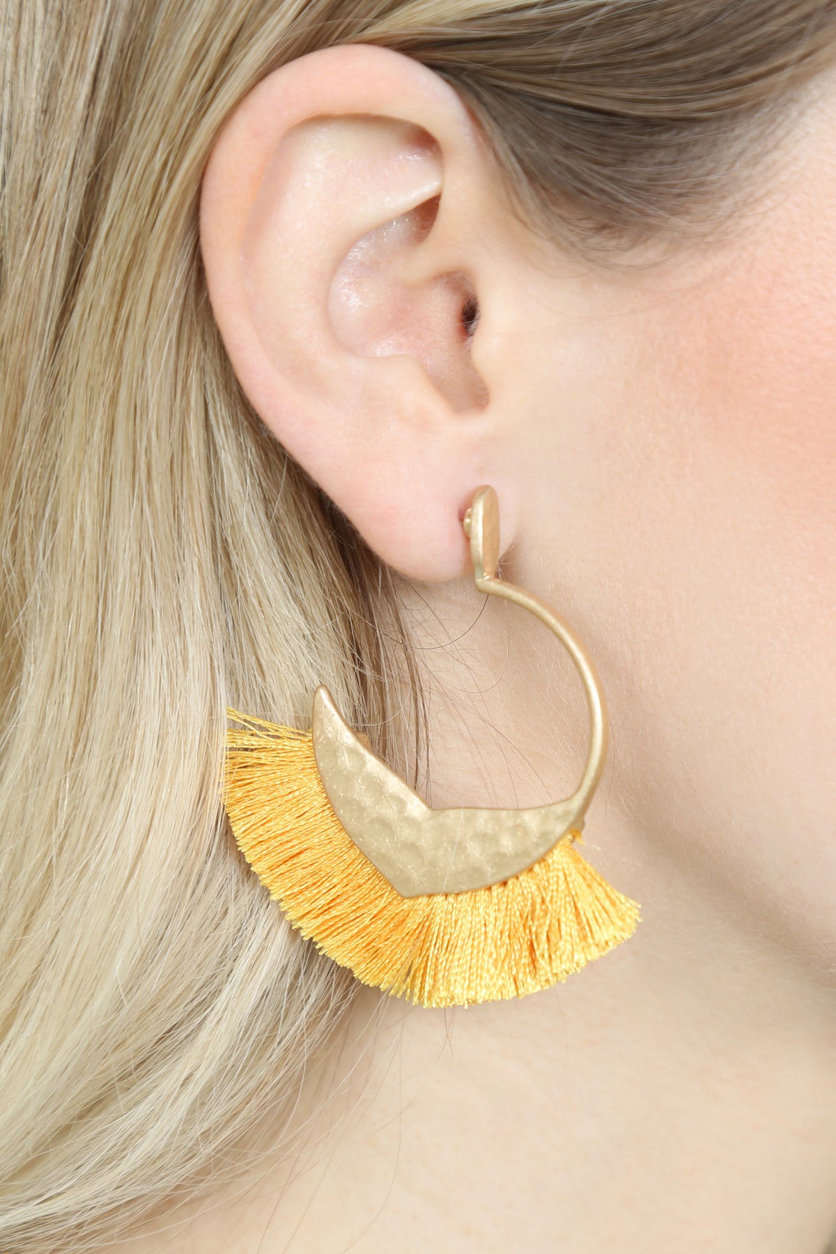 BOHEMIAN INSPIRED TASSEL HOOP EARRINGS