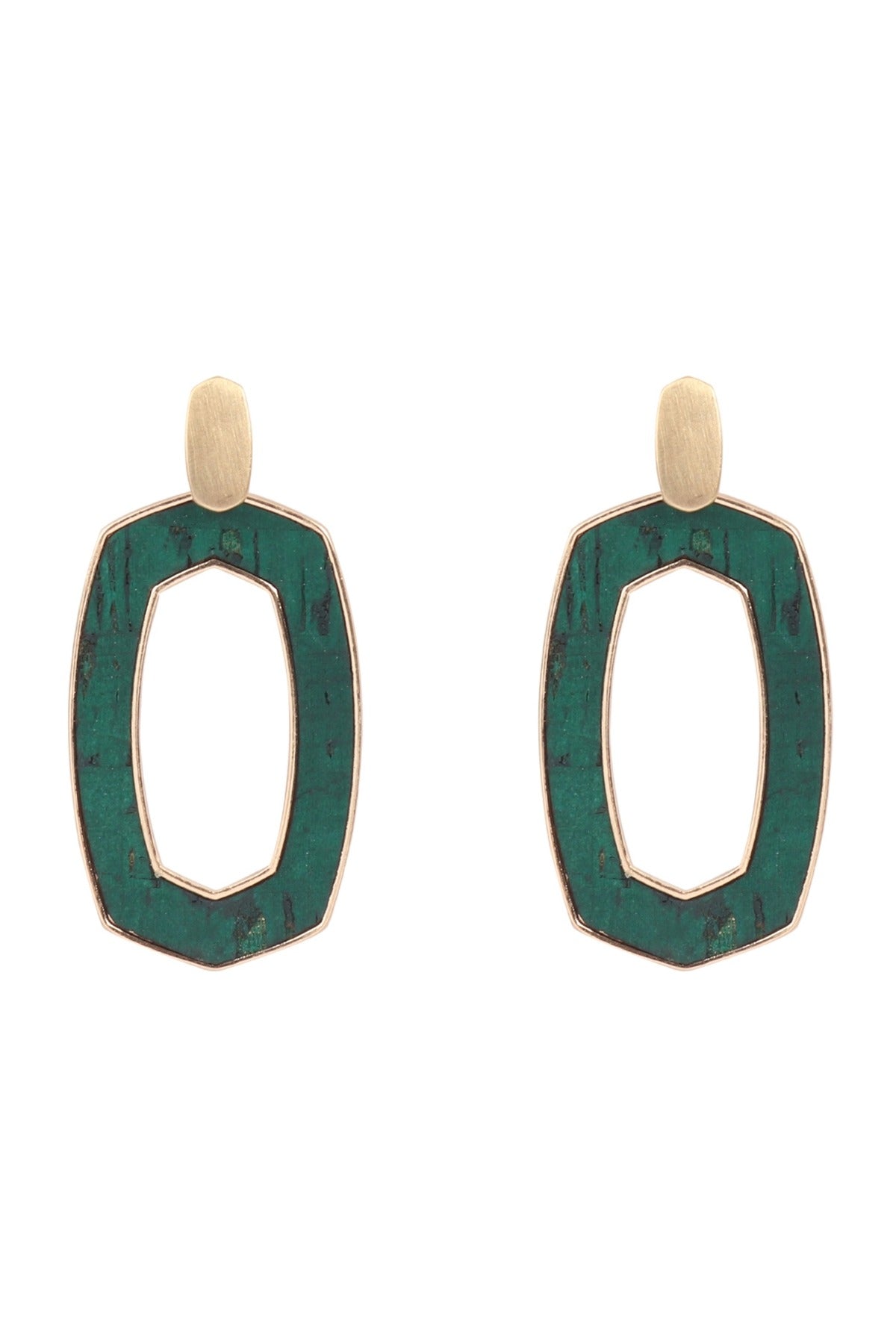 OVAL SHAPE CAST CORK POST EARRINGS