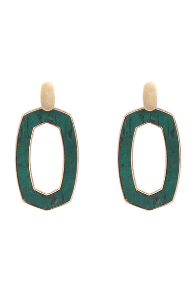 OVAL SHAPE CAST CORK POST EARRINGS