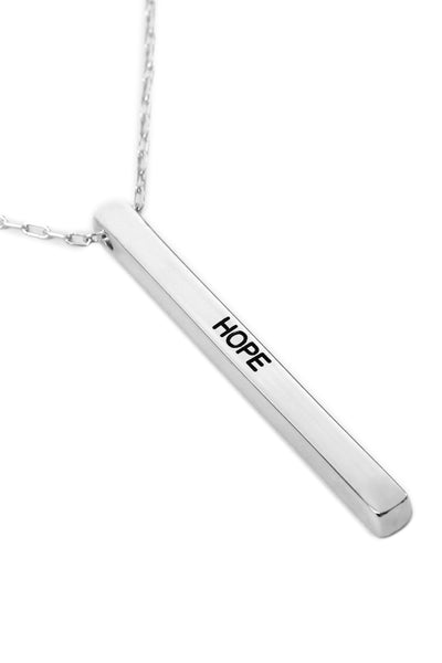 "HOPE" METAL BAR PENDANT CHAIN NECKLACE