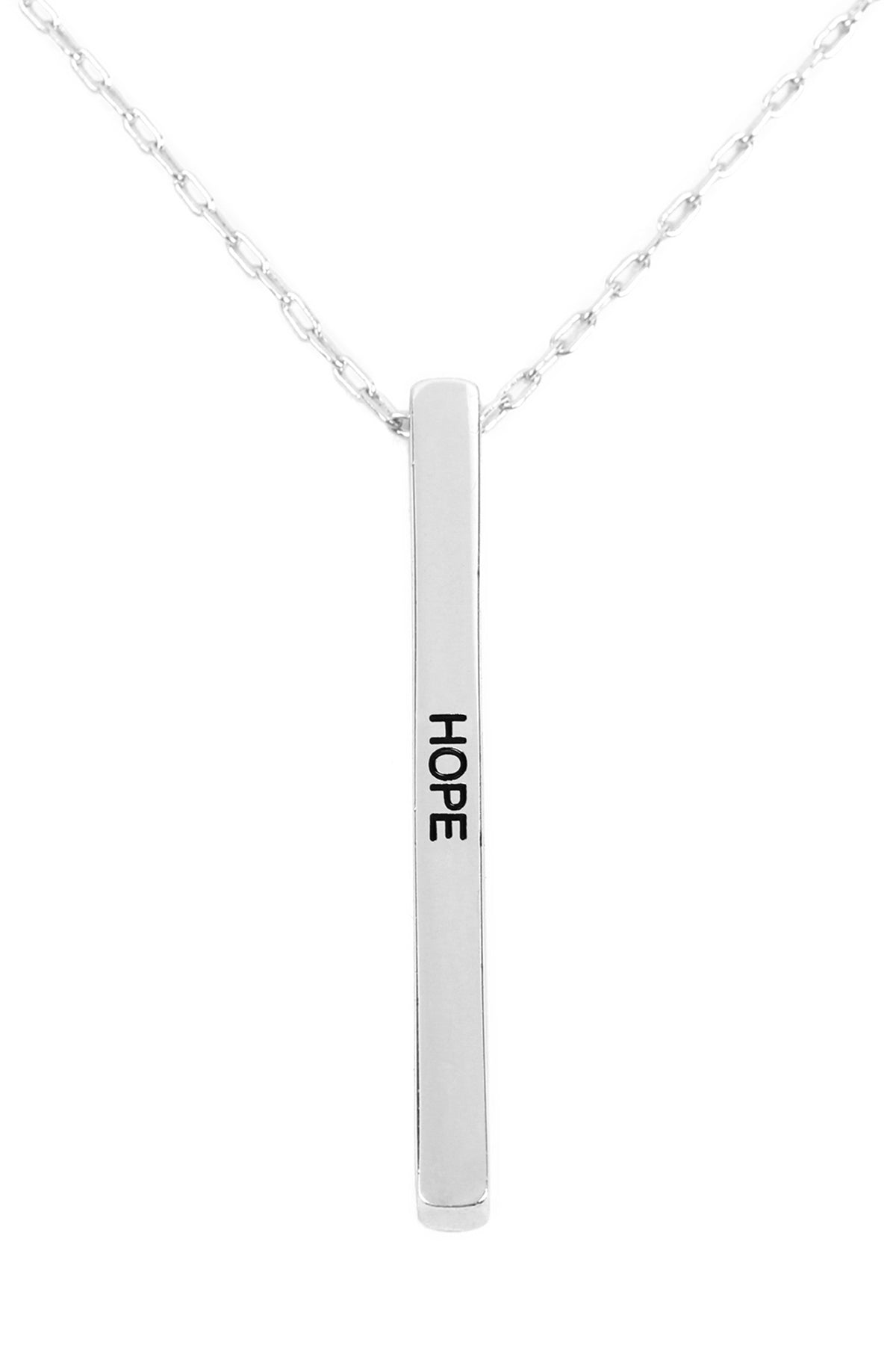 "HOPE" METAL BAR PENDANT CHAIN NECKLACE