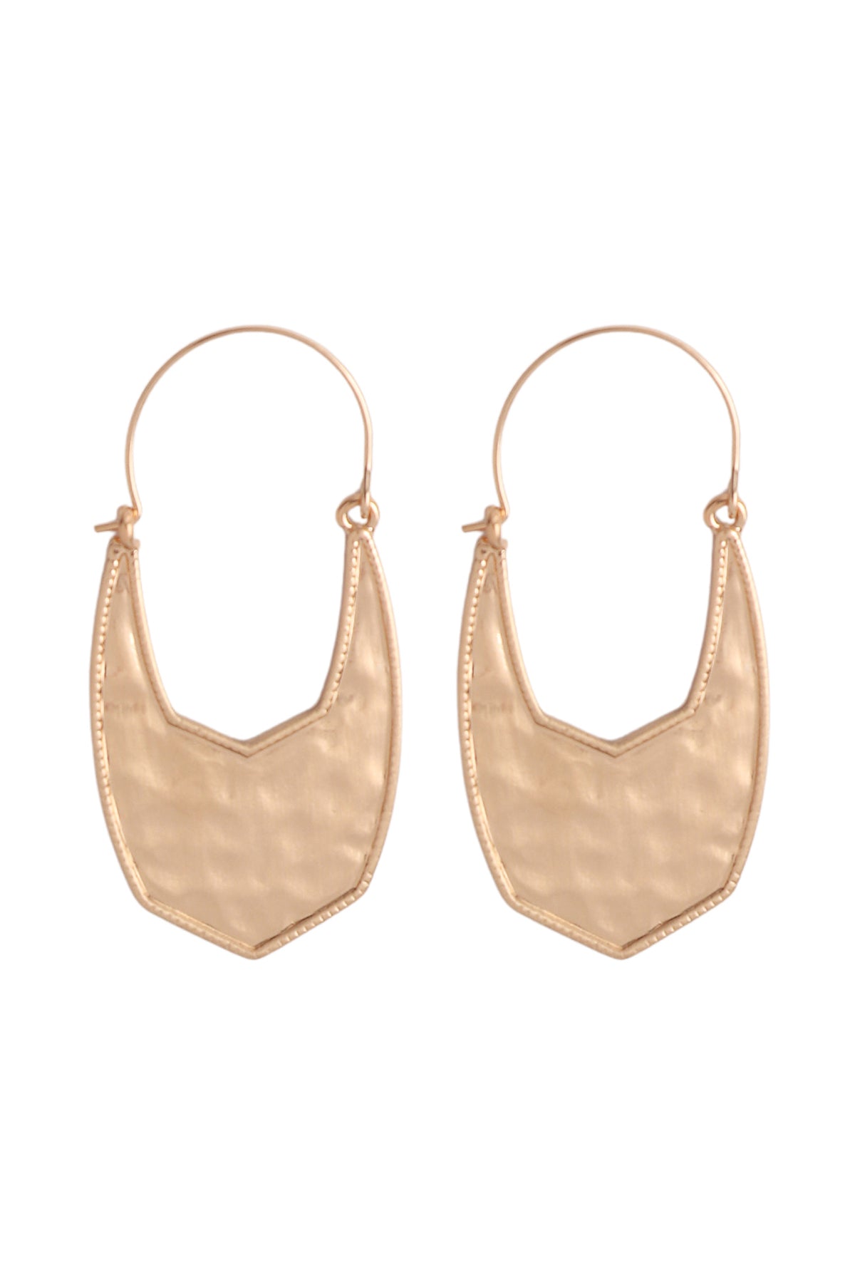 GEOMETRIC SHAPE METAL HOOP EARRINGS