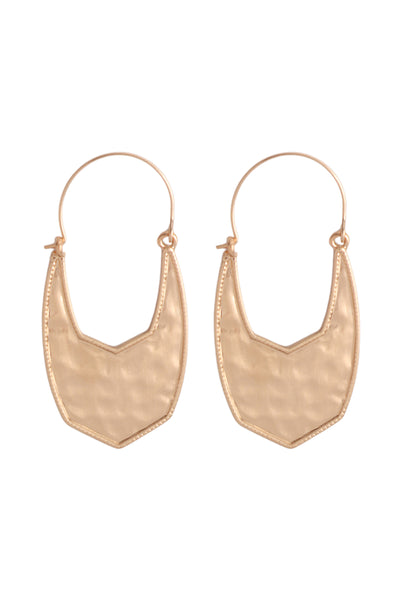 GEOMETRIC SHAPE METAL HOOP EARRINGS