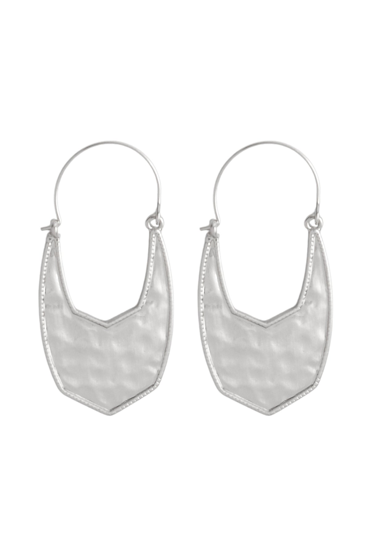 GEOMETRIC SHAPE METAL HOOP EARRINGS