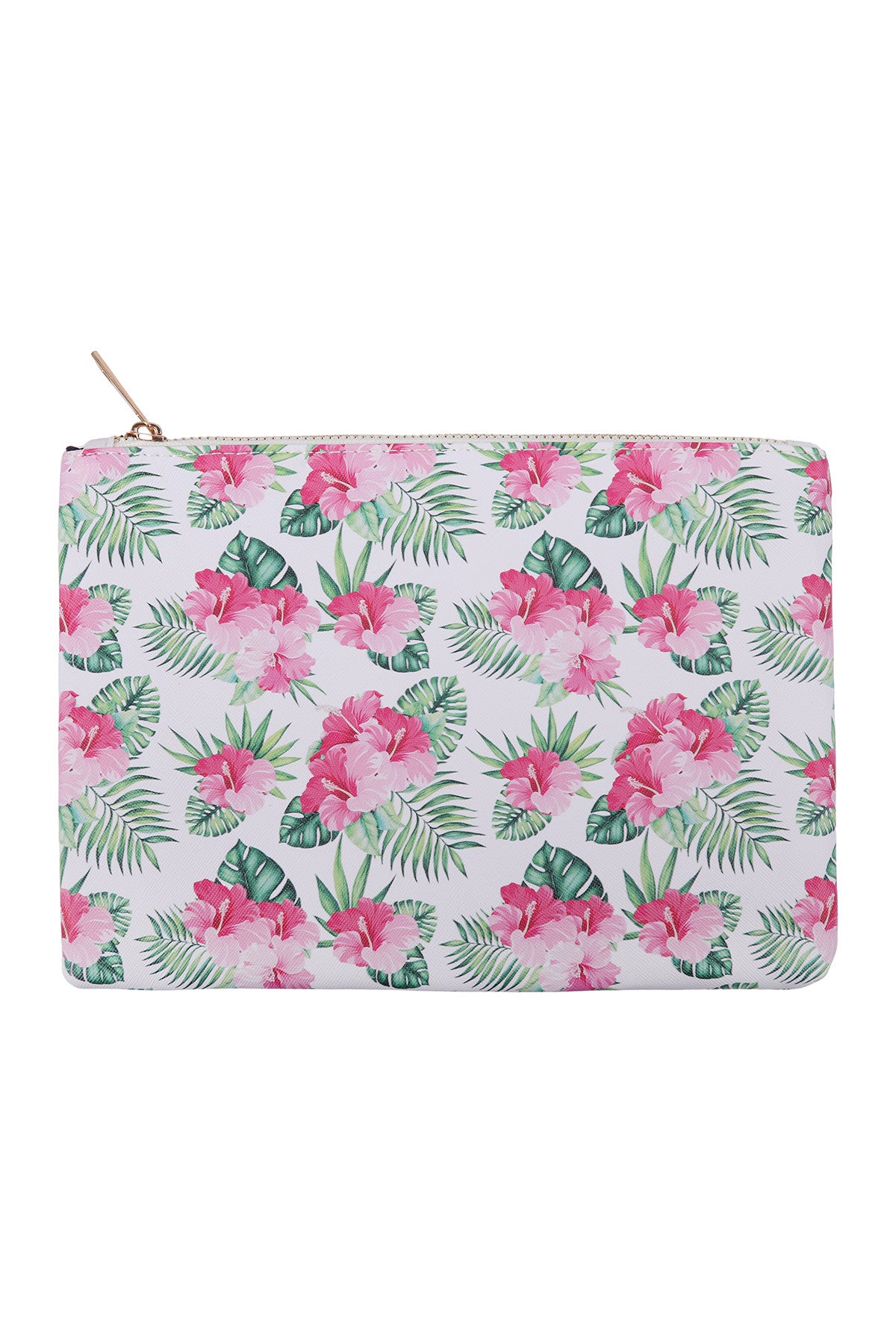 TROPICAL FLOWER PRINT POUCH