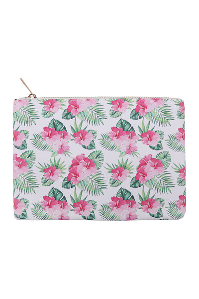TROPICAL FLOWER PRINT POUCH