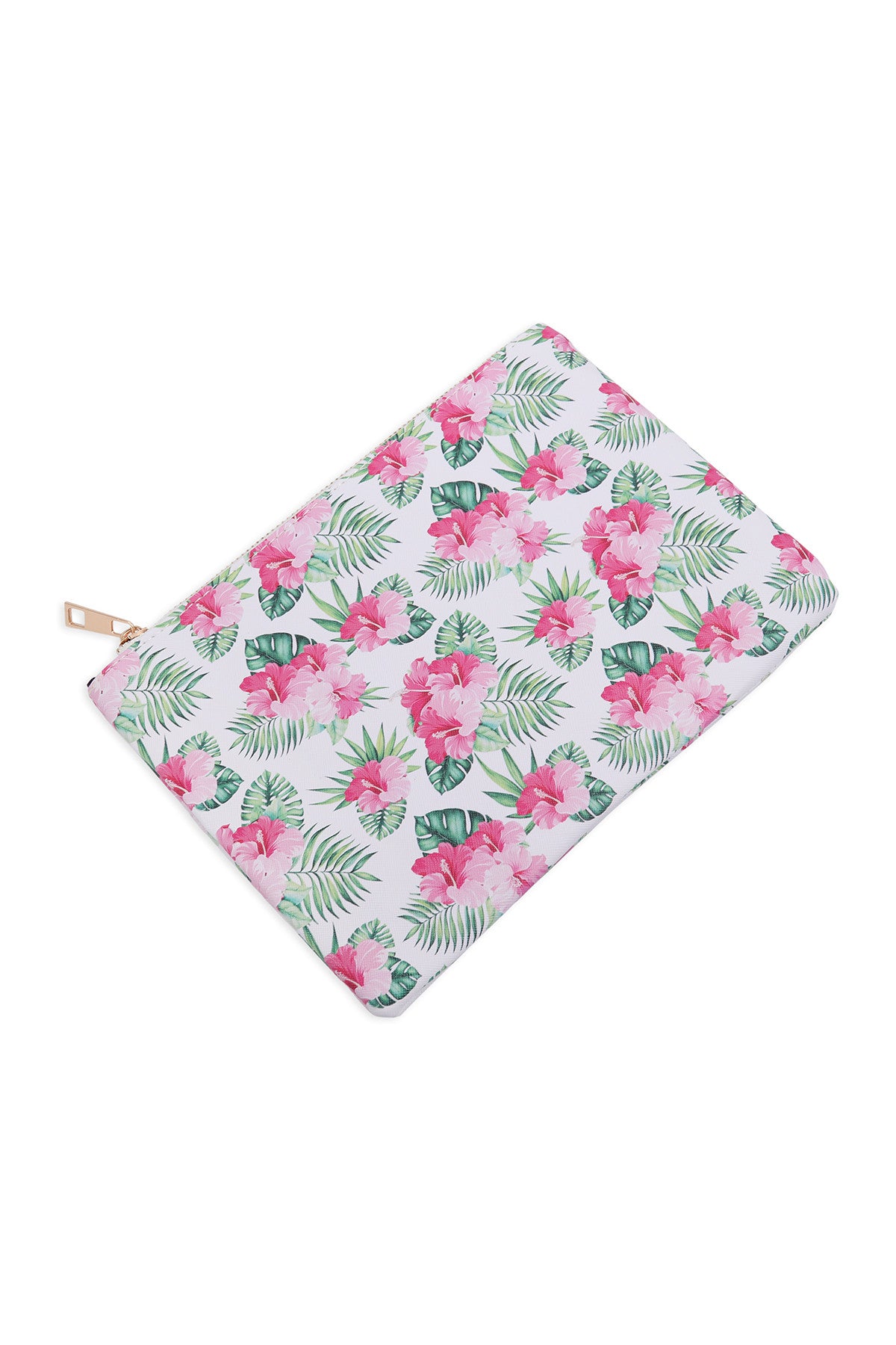 TROPICAL FLOWER PRINT POUCH