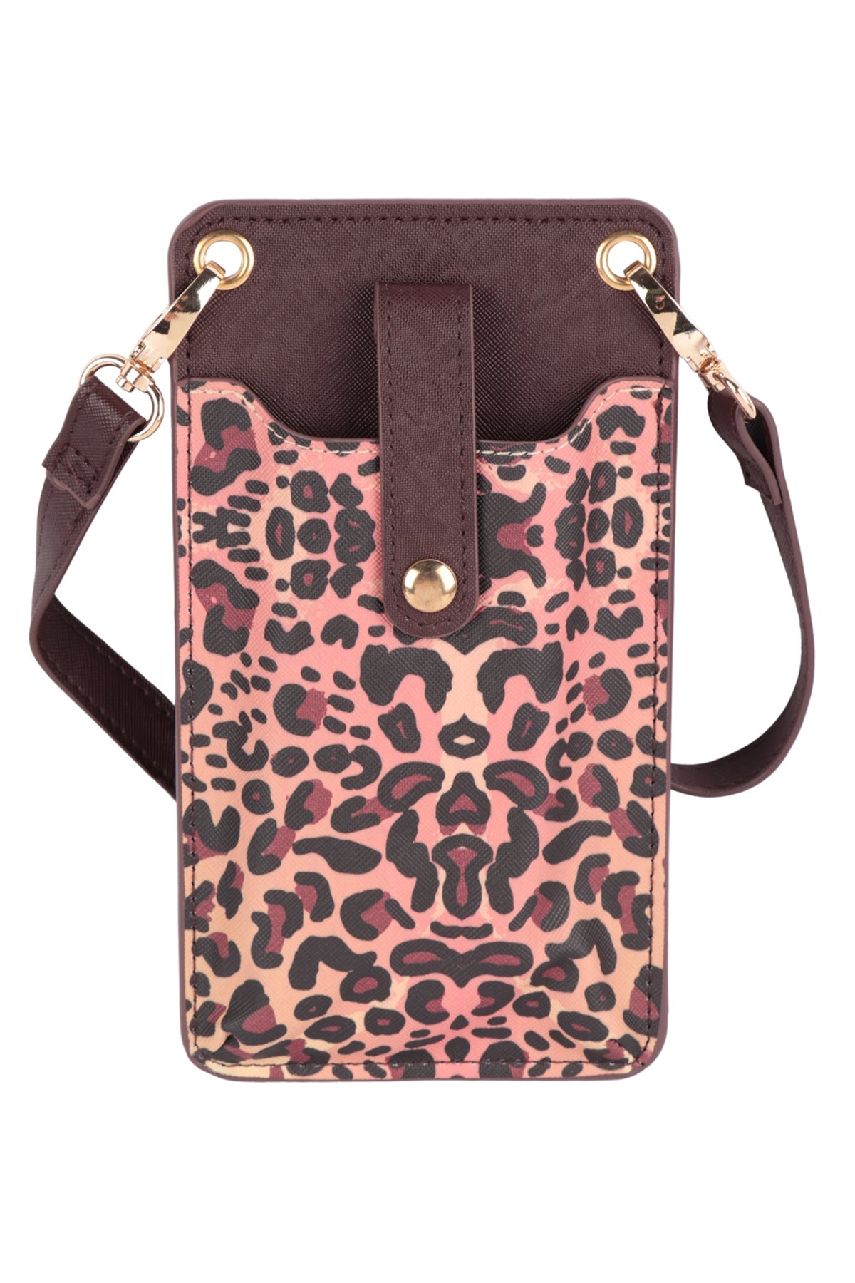 WOMENS LEOPARD SMALL CROSSBODY CELLPHONE BAG