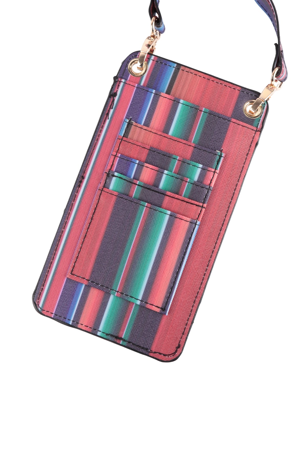WOMENS STRIPE SMALL CROSSBODY CELL PHONE BAG