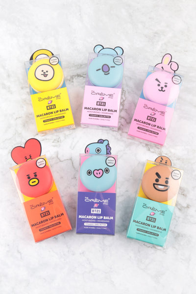 TCS BT21 MACARON LIP BALM W/ VITAMIN E PLUS SHEA BUTTER - COOKY ROSE MACARON/1PC
