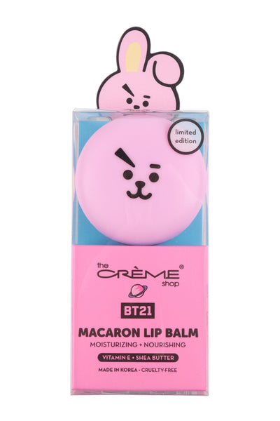TCS BT21 MACARON LIP BALM W/ VITAMIN E PLUS SHEA BUTTER - COOKY ROSE MACARON/1PC