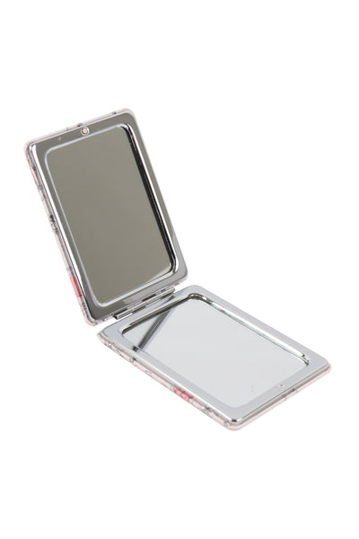 CHIC MAKE UP PRINT RHINESTONE RECTANGLE COMPACT MIRROR SET