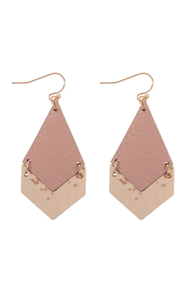 2.5 INCH KITE SHAPED PU LEATHER HOOK EARRINGS