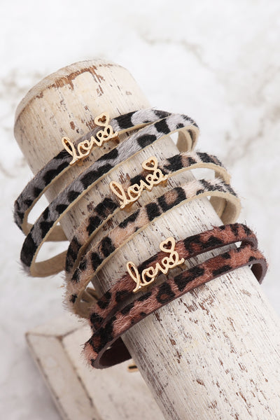 LOVE ANIMAL SKIN WRAP BRACELET