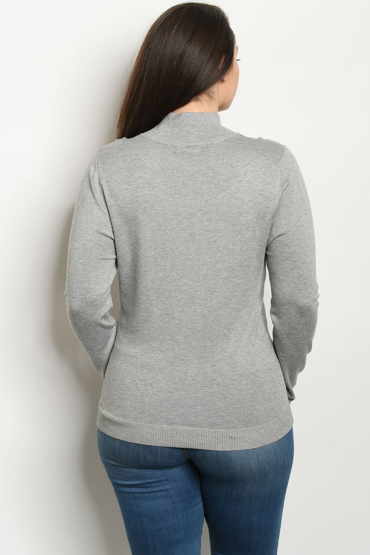 GRAY PLUS SIZE SWEATER 2-2-2