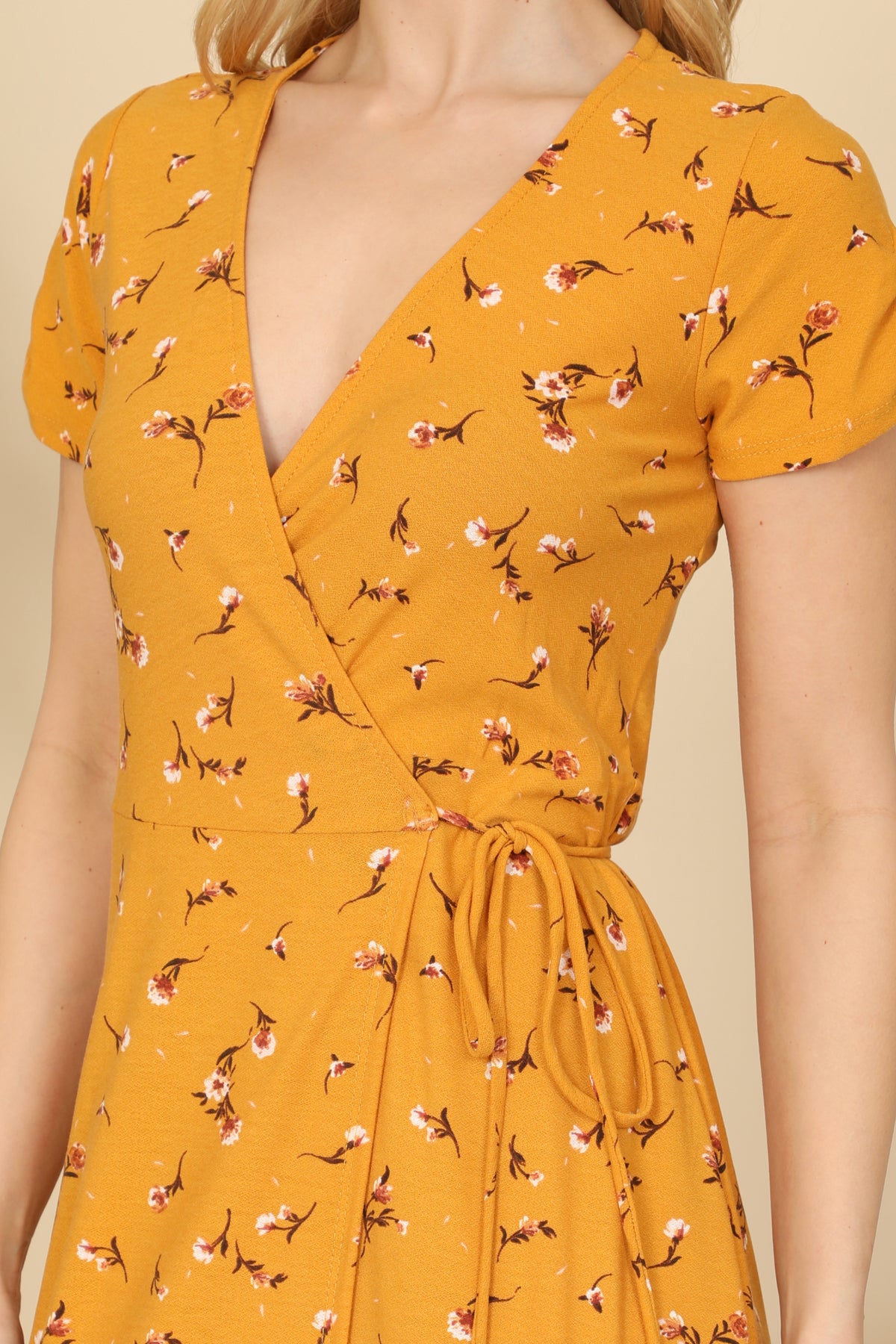 MUSTARD WITH FLOWER PRINT DRESS 3-2-1