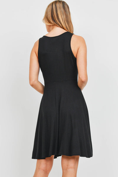 SCOOP NECK SLEEVELESS FLARED DRESS 2-2-2