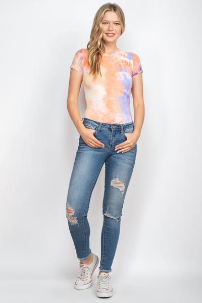 ORANGE VIOLET TIE DYE BODYSUIT 2-2-2 (NOW $1.25 ONLY!)