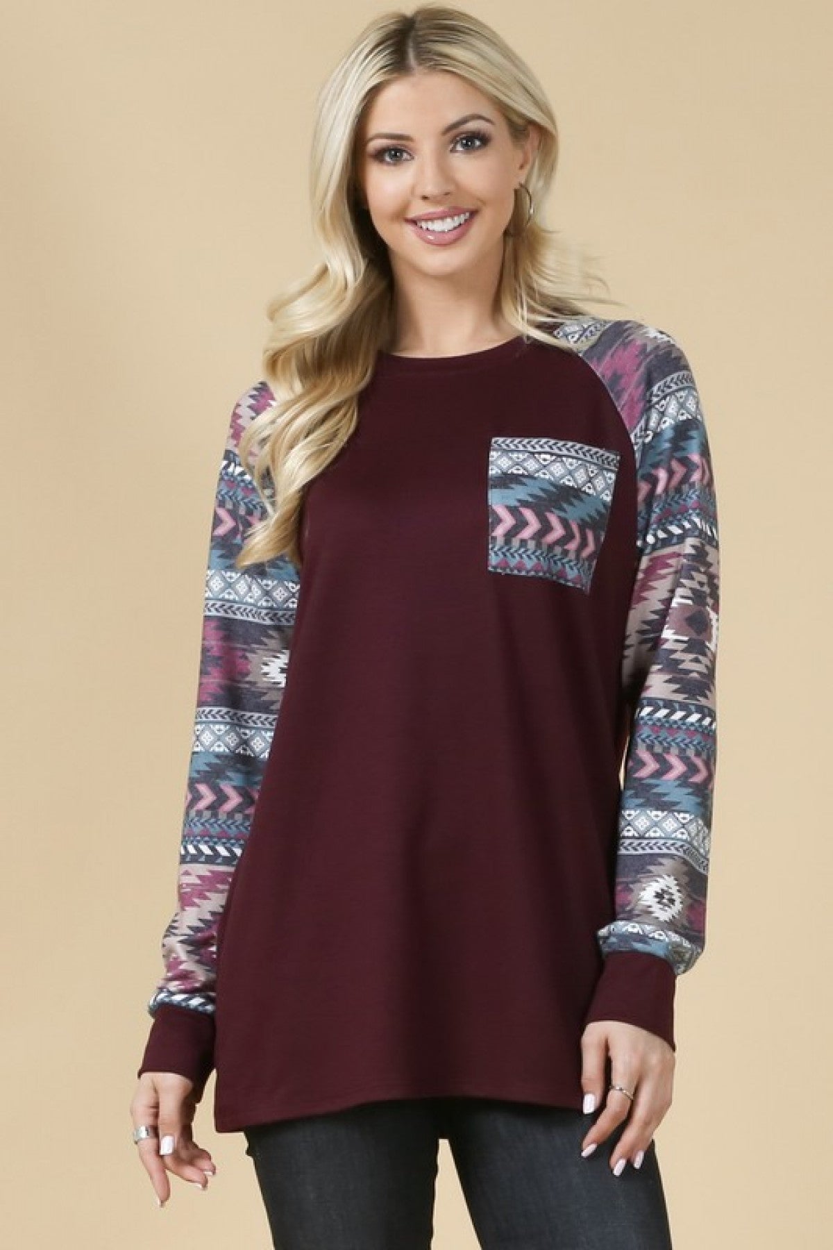 AZTEC PRINT TOP 2-2-2