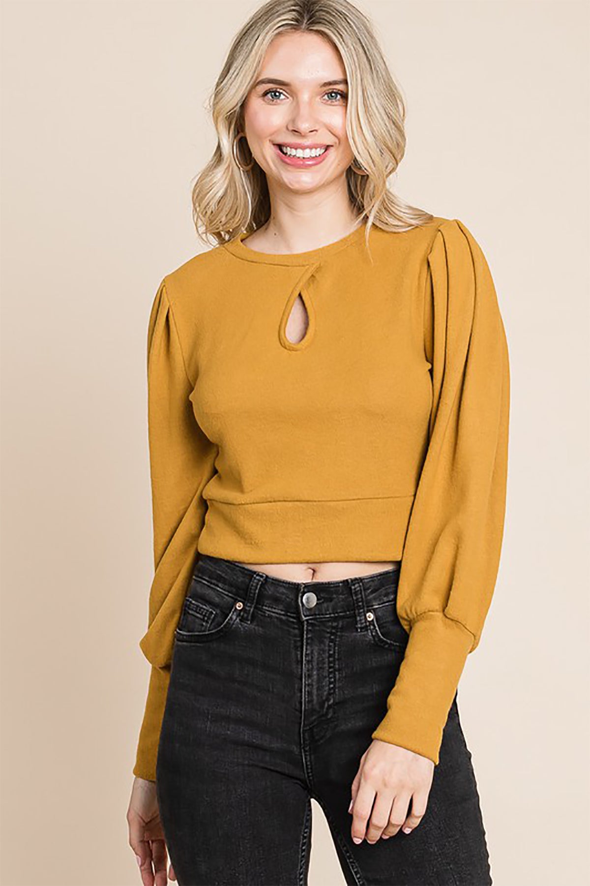 BUBBLE LONG SLEEVE CROP TOP 2-2-2