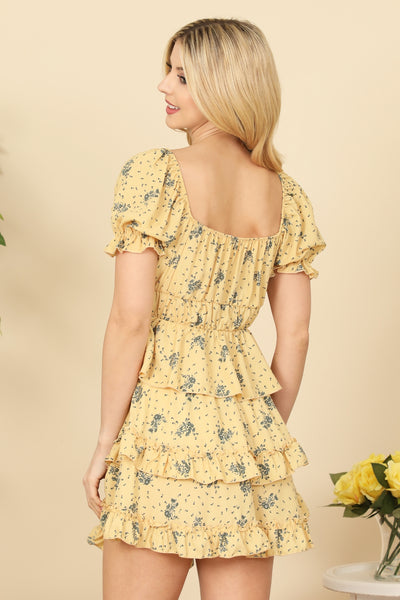 YELLOW FLORAL TOP AND SKIRT SET 1-2-2-1 (NOW $4.75 ONLY!)