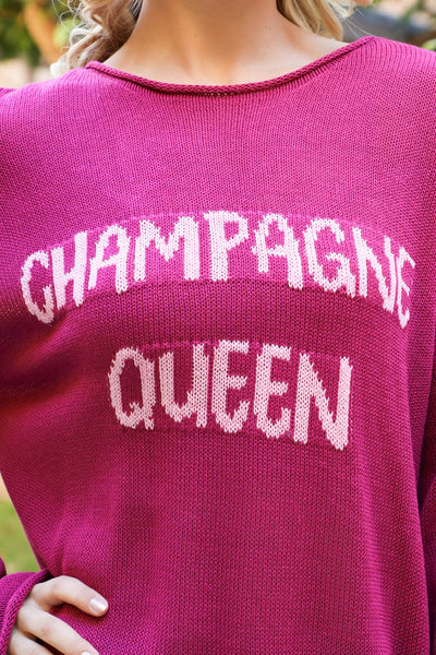 MAGENTA CHAMPAGNE PLUS SIZE QUEEN KNIT TOP 3-2-1 (NOW $6.75 ONLY!)