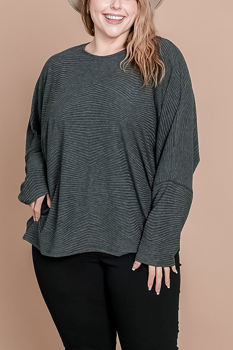 PLUS SIZE STRIPE TOP 2-2-2 (NOW $5.00 ONLY!)