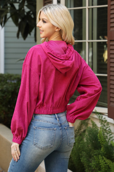 MAGENTA CROPPED HOODIE JACKET 2-2-2