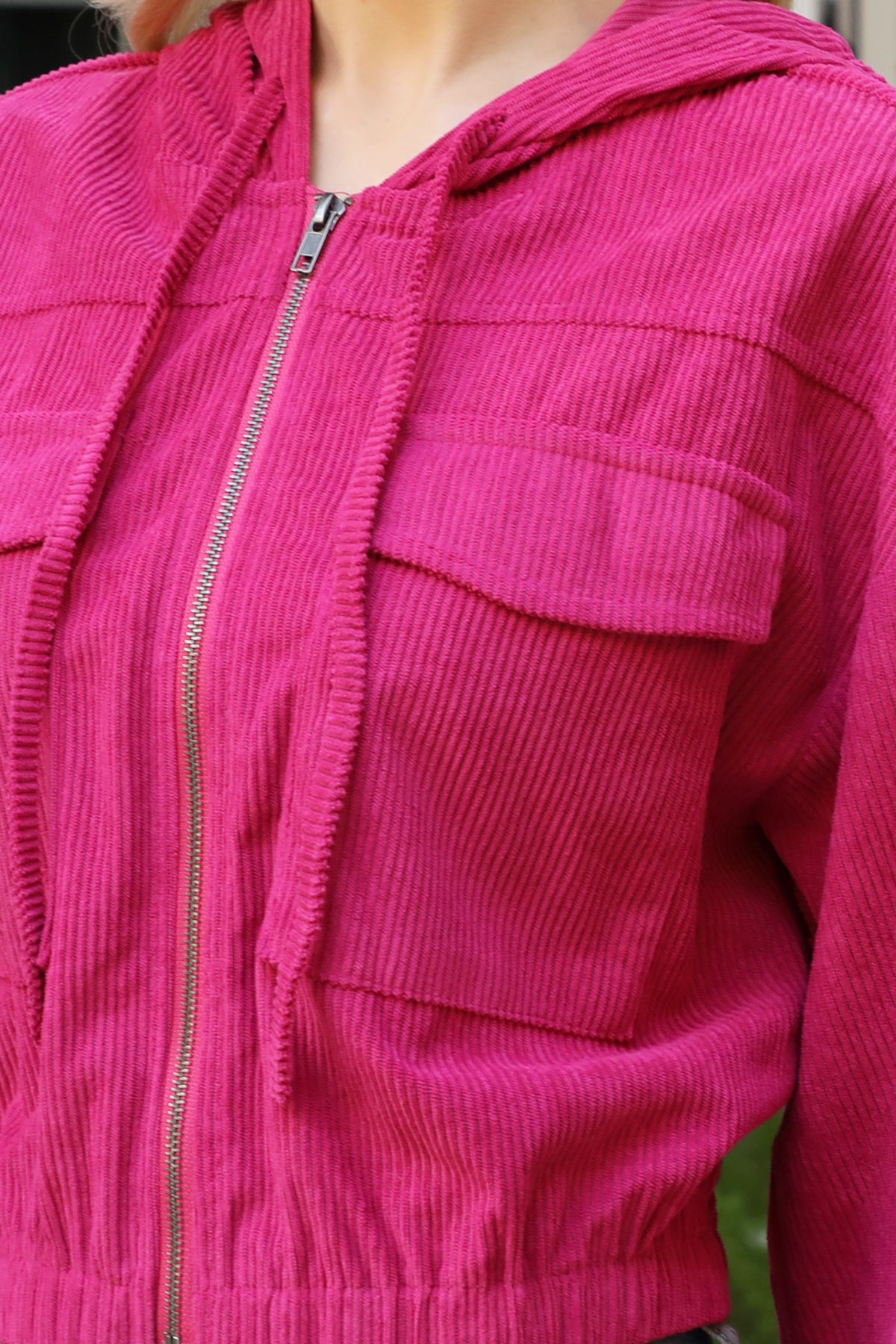 MAGENTA CROPPED HOODIE JACKET 2-2-2