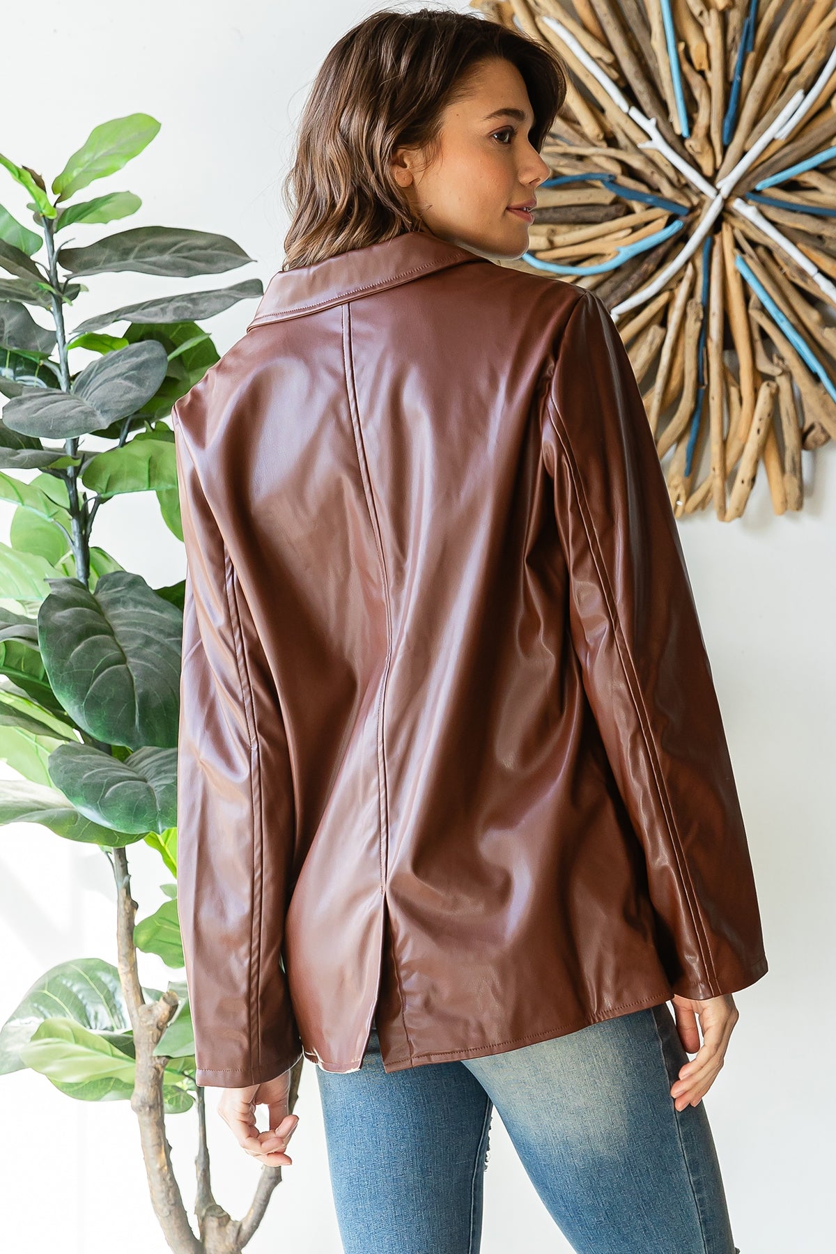 CHOCOLATE LEATHER JACKET 2-2-2