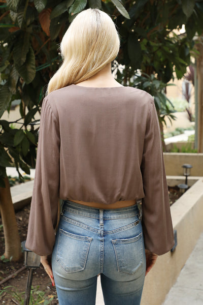 DK MOCHA LONG SLEEVE CROPPED TOP 2-2-2