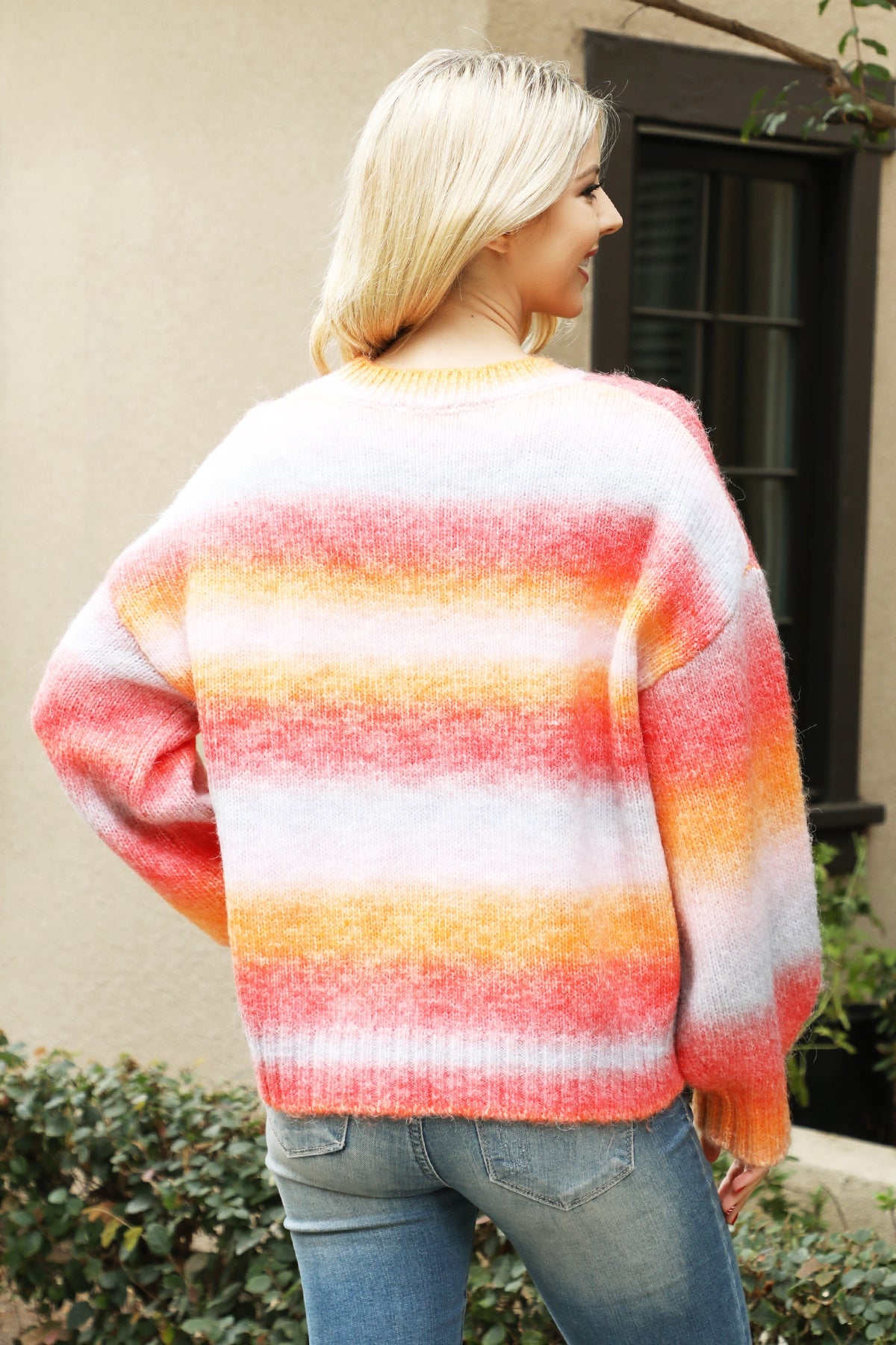 ORANGE MULTI WAFFLE SWEATER 2-2-2