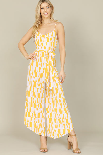 YELLOW WHITE SPAGHETTI JUMPSUIT 2-2-2