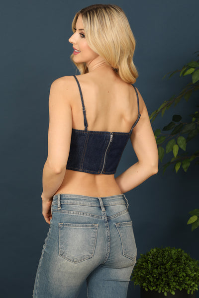 INDIGO DENIM SPAGHETTI STRAP CROP TOP 1-2-2-1