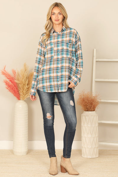 MIX LONG SLEEVE PLAID TOP 2-2-2 (NOW $6.75 ONLY!)