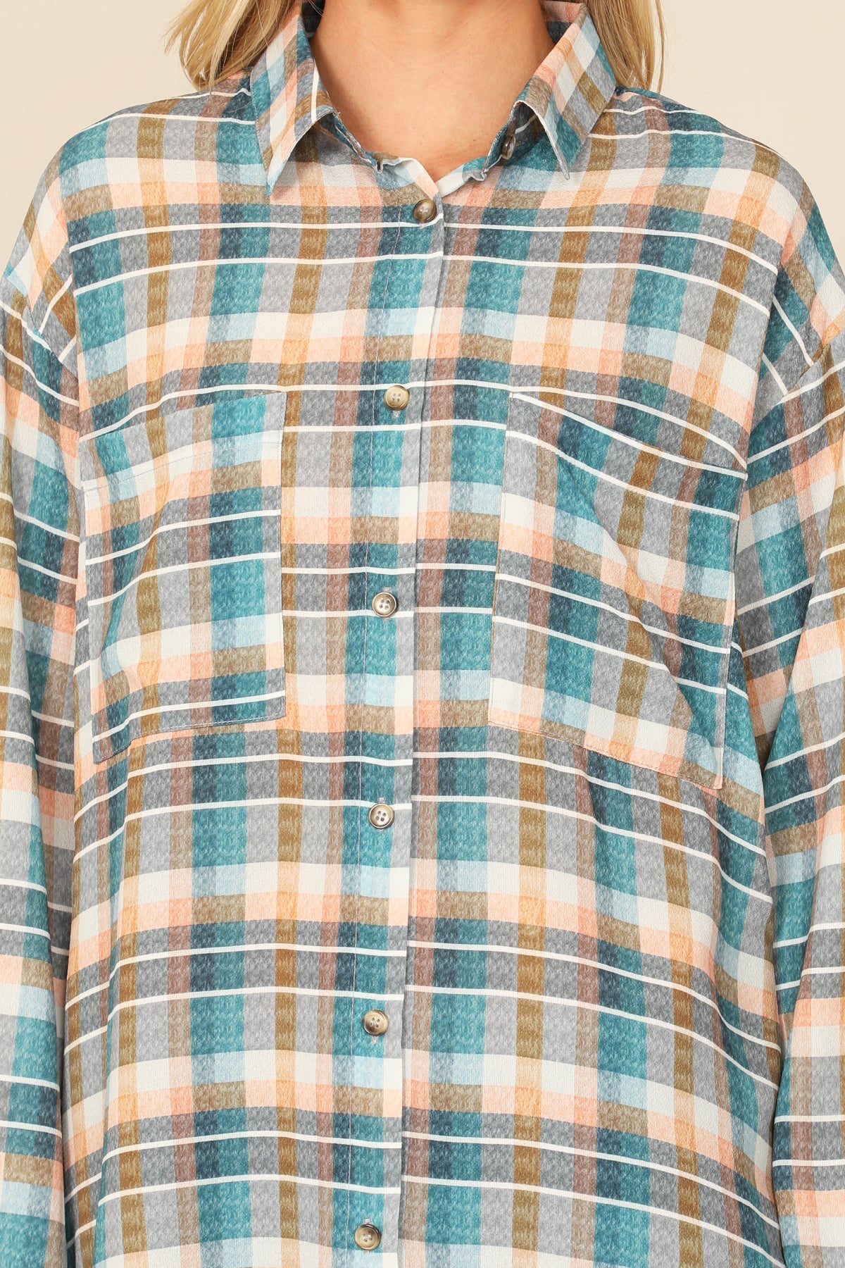 MIX LONG SLEEVE PLAID TOP 2-2-2 (NOW $6.75 ONLY!)