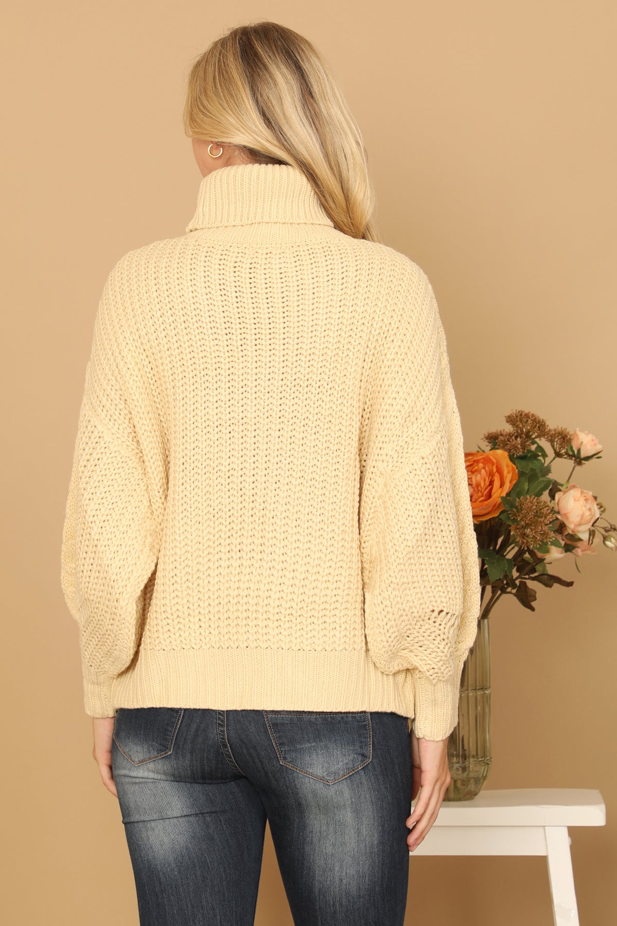 TURTLE NECK LONG SLEEVE KNITTED SWEATER 3-3