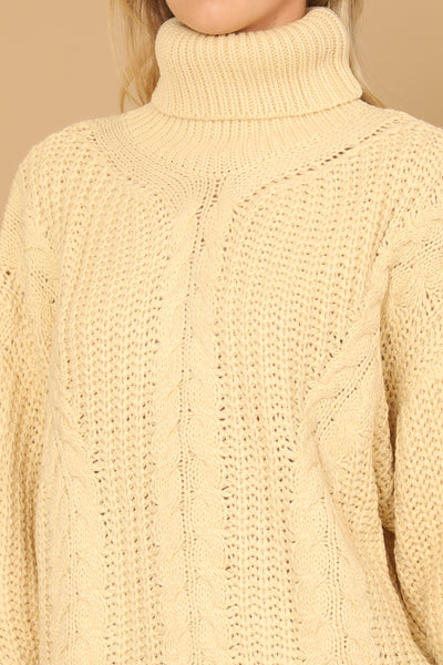 TURTLE NECK LONG SLEEVE KNITTED SWEATER 3-3