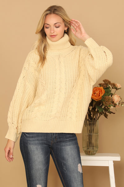 TURTLE NECK LONG SLEEVE KNITTED SWEATER 3-3