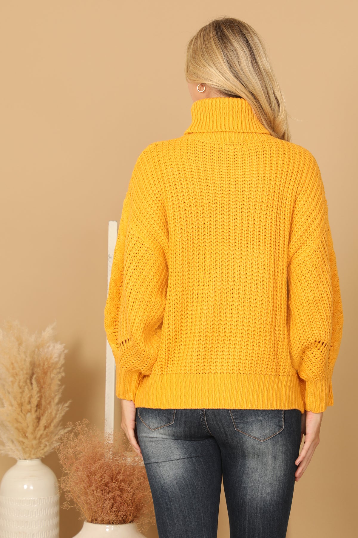 TURTLE NECK LONG SLEEVE KNITTED SWEATER 3-3