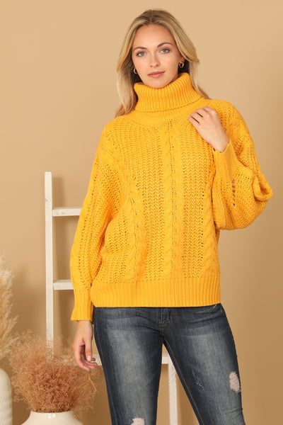 TURTLE NECK LONG SLEEVE KNITTED SWEATER 3-3