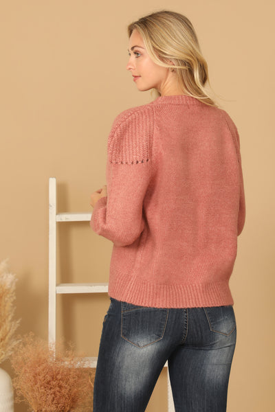 KNIT DETAIL PUFF SWEATER 3-3