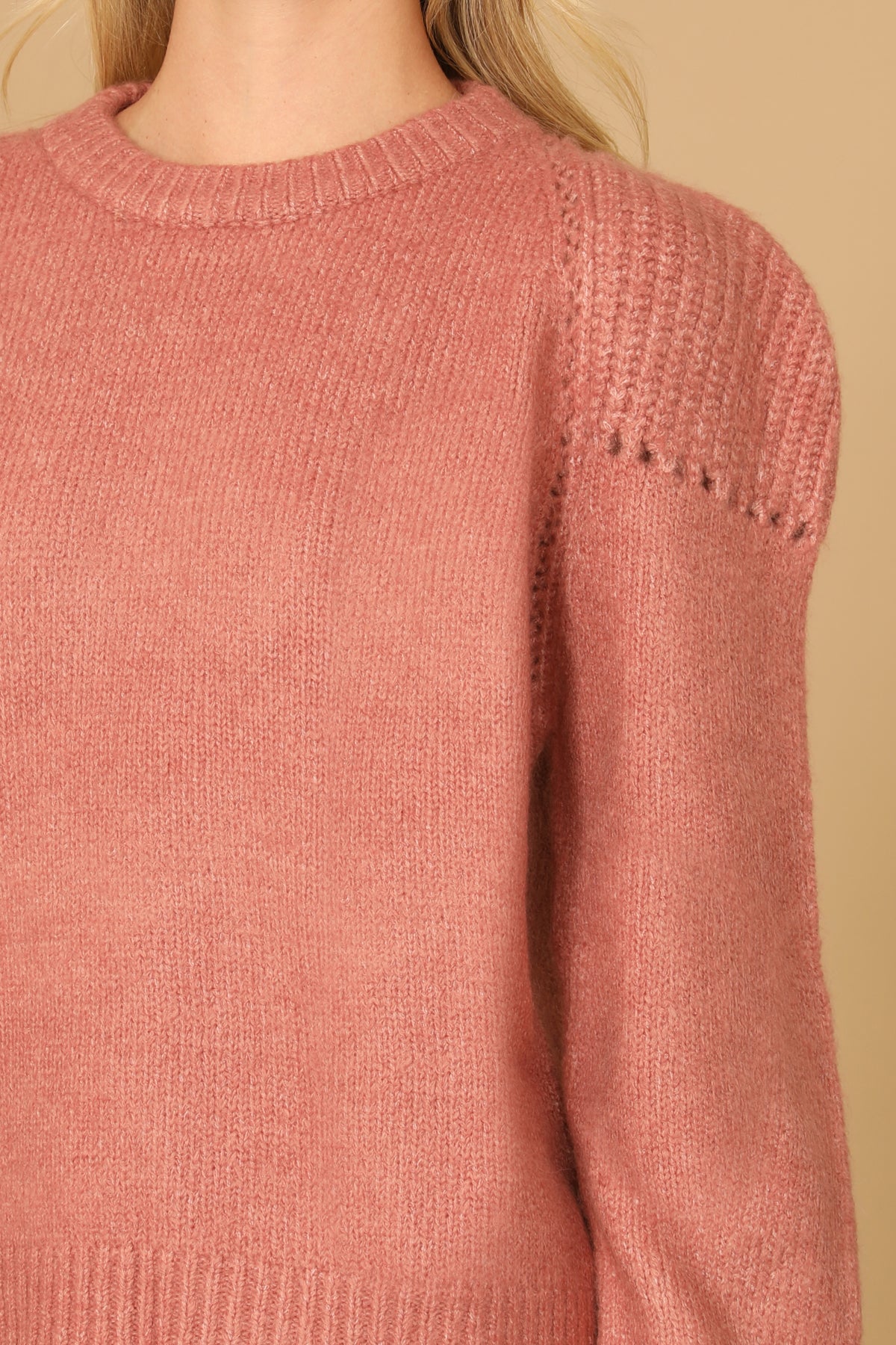 KNIT DETAIL PUFF SWEATER 3-3